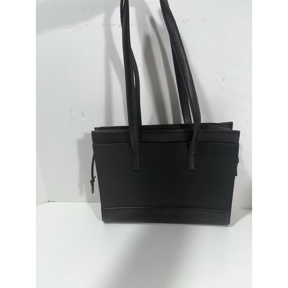 Tumi Nylon Leather Tote Shoulder Bag Work Travel Business Organizer Black 13x10 - Picture 1 of 11